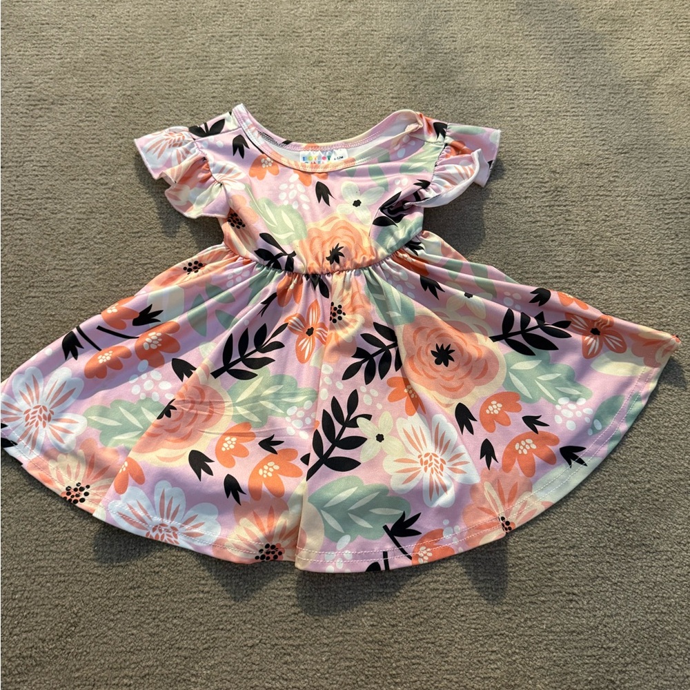 ⭐️3 for $25⭐️Dot Dot Smile Pink and Orange Floral Dress